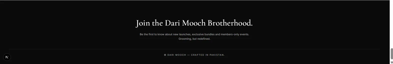 Dari Mooch — Footer — Join the Brotherhood