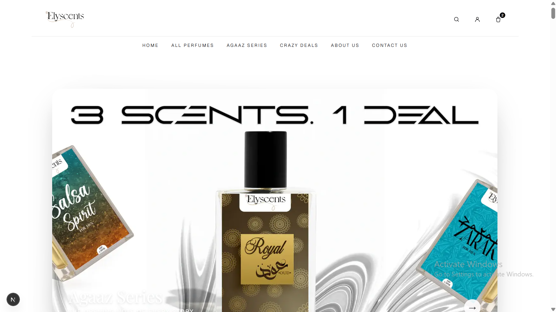 Elyscents — Header + Hero