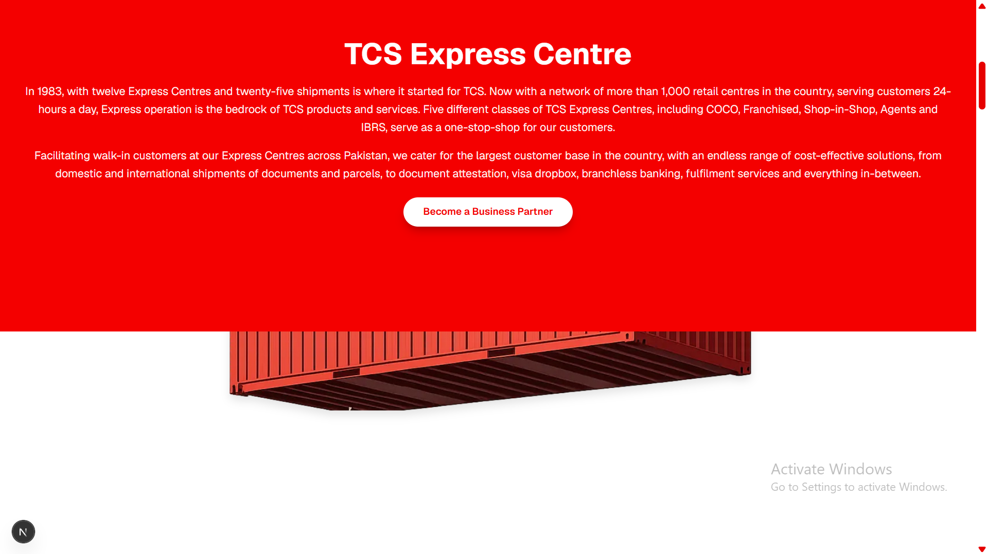 TCS — TCS Express Centre — Red Curtain Drop